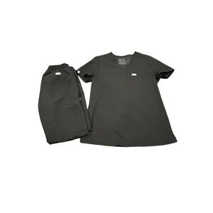 Figs Women’s Scrub Set in Black XS - Catarina Top & Yolo Skinny Pants XS Reglar